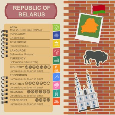 Beyaz Rusya infographics, istatistiksel veri, manzaraları