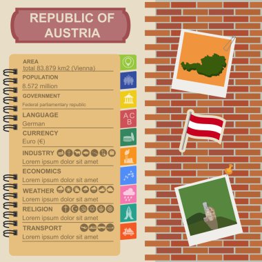 Avusturya infographics, istatistiksel veri, manzaraları