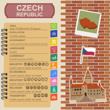 Çek infographics, istatistiksel veri, manzaraları.
