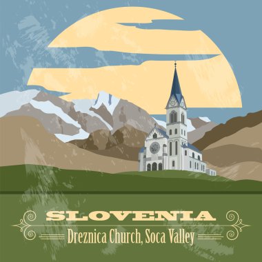 Slovenya yerler. Retro tarz resim