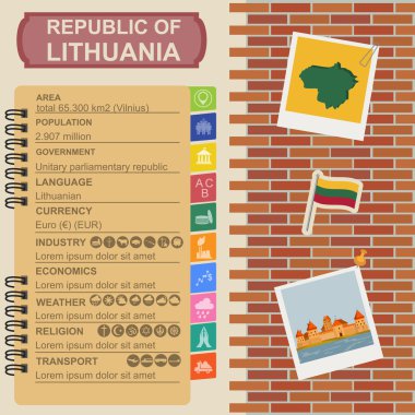 Litvanya infographics, istatistiksel veri, manzaraları