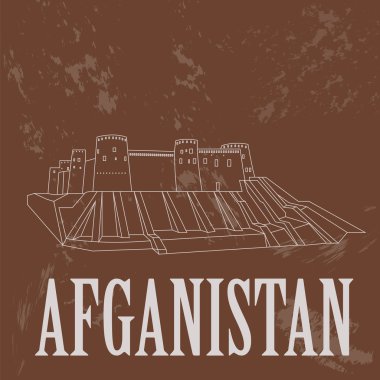 Afganistan yerler. Retro tarz resim