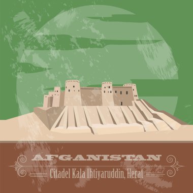 Afganistan yerler. Retro tarz resim
