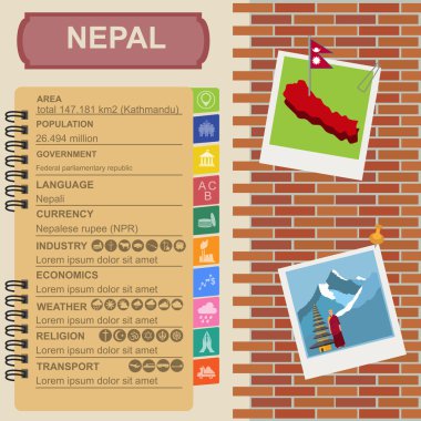 Nepal infographics, istatistiksel veri