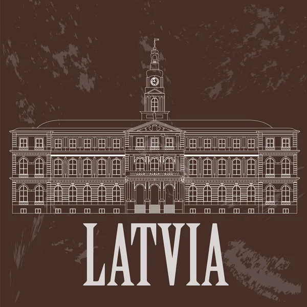 Latvia landmarks. Retro styled image — Stock Vector