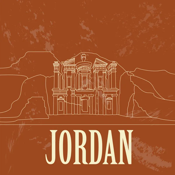 约旦。复古风格的图像 — 图库矢量图片