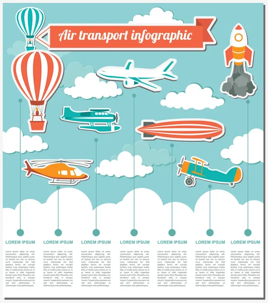 Lucht vervoer infographics elementen — Stockvector