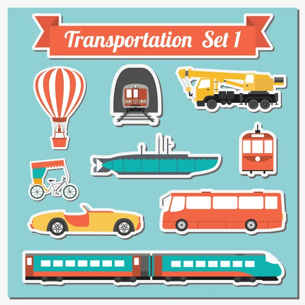 Conjunto de todos los tipos de iconos de transporte para crear tu propio infogr — Archivo Imágenes Vectoriales