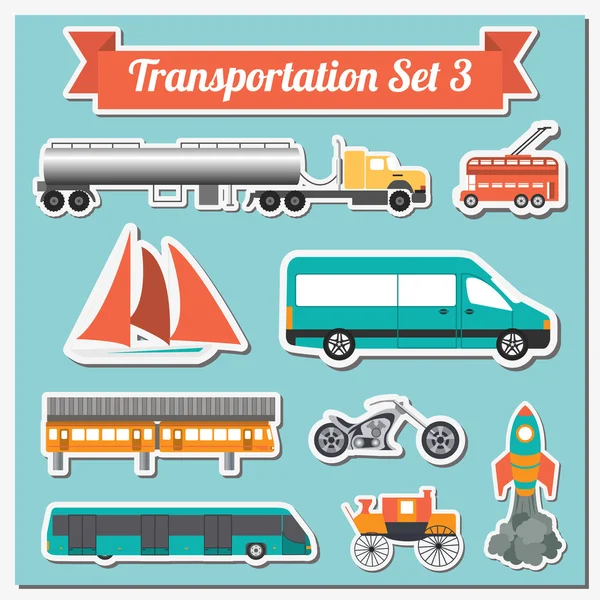 Conjunto de todos los tipos de iconos de transporte para crear tu propio infogr — Vector de stock