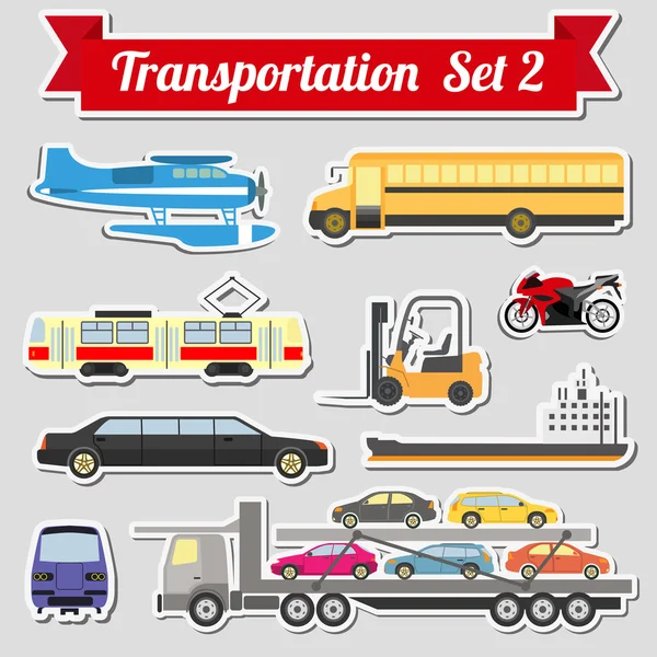 Conjunto de todos los tipos de iconos de transporte para crear tu propio infogr — Archivo Imágenes Vectoriales