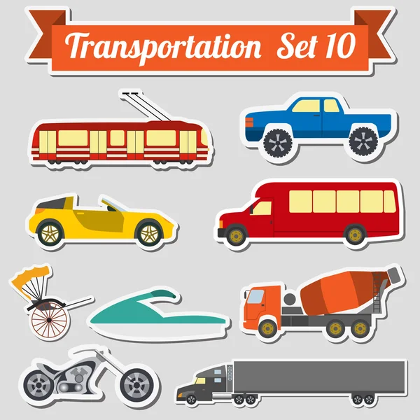 Uppsättning av alla typer av transport-ikonen för att skapa din egen infogr — Stock vektor