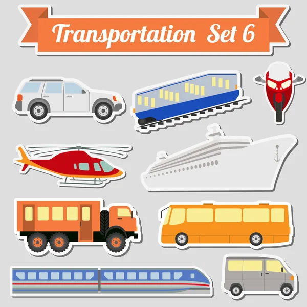 Conjunto de todos los tipos de iconos de transporte para crear tu propio infogr — Archivo Imágenes Vectoriales