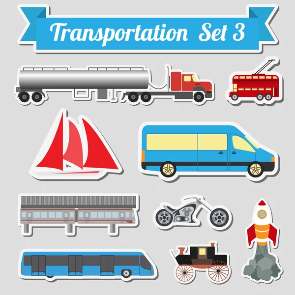 Ensemble de tous les types d'icônes de transport pour créer votre propre infogr — Image vectorielle