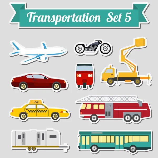 Conjunto de todos los tipos de iconos de transporte para crear tu propio infogr — Archivo Imágenes Vectoriales