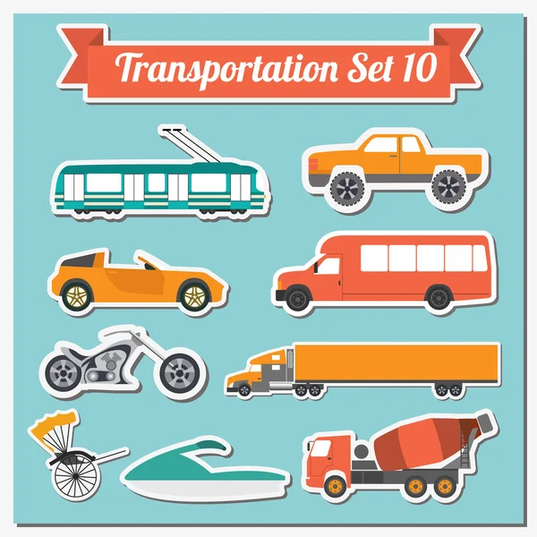 Conjunto de todos los tipos de iconos de transporte para crear tu propio infogr — Archivo Imágenes Vectoriales