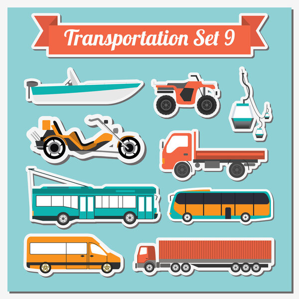 Набор значков всех видов транспорта для создания собственного инфогра
