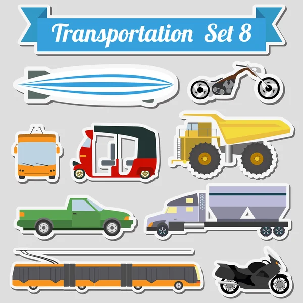 Conjunto de todos los tipos de iconos de transporte para crear tu propio infogr — Archivo Imágenes Vectoriales