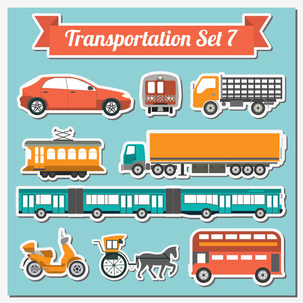 Набор значков всех видов транспорта для создания собственного инфогра
