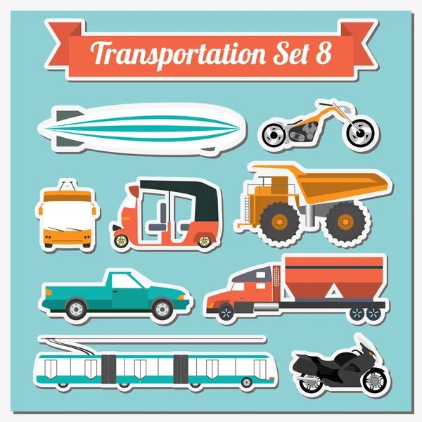 Conjunto de todos los tipos de iconos de transporte para crear tu propio infogr — Vector de stock