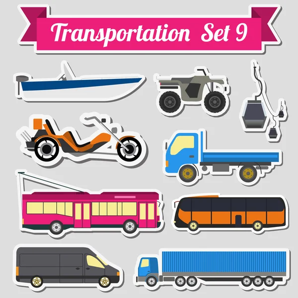 Conjunto de todos os tipos de ícone de transporte para criar seu próprio infogr — Vetor de Stock