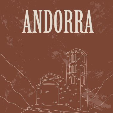 Andorra yerler. Retro tarz resim