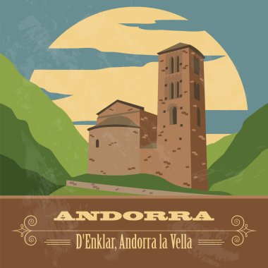 Andorra yerler. Retro tarz resim