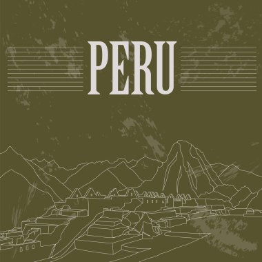 Peru yerler. Retro tarz resim.
