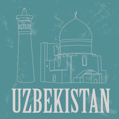 Özbekistan yerler. Retro tarz resim