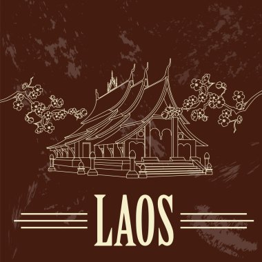 Laos. Retro tarz resim