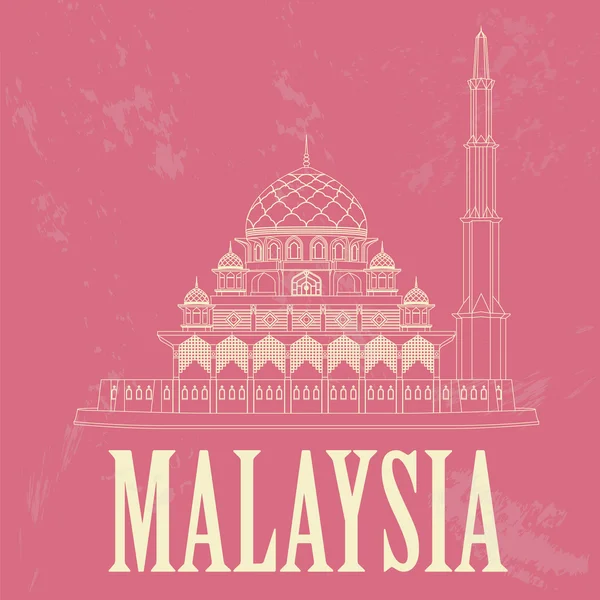 Malasia. Imagen de estilo retro . — Vector de stock