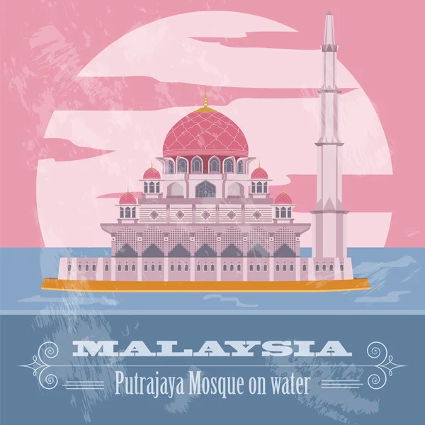 La Malaisie. Image de style rétro . — Image vectorielle