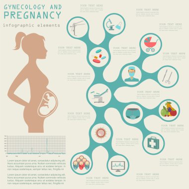Gynecology and pregnancy infographic template. Motherhood elemen
