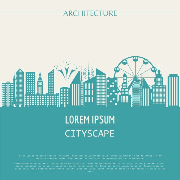 Cityscape graphic template. Modern city architecture. Vector ill — ストックベクタ