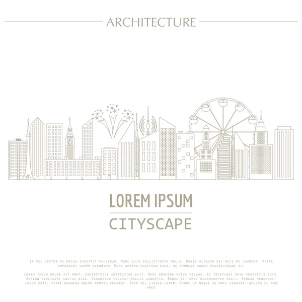 Cityscape graphic template. Modern city architecture. Vector ill — Stock Vector