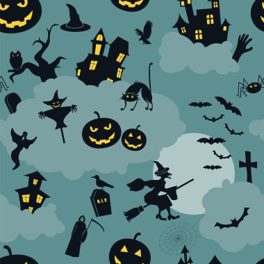 Cadılar Bayramı Dikişsiz desen. Tatil tasarım.