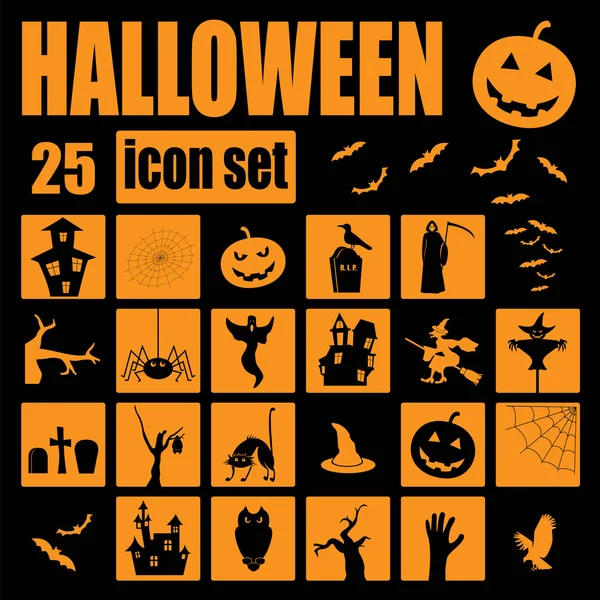 Ensemble icône Halloween. Design de vacances — Image vectorielle