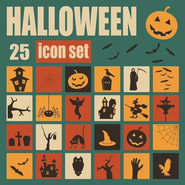 Conjunto de ícones de Halloween. Design de férias —  Vetores de Stock