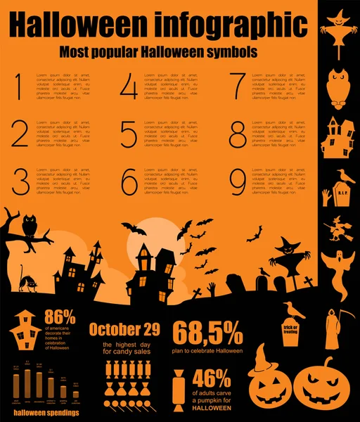 Halloween infographic design — Stock Vector