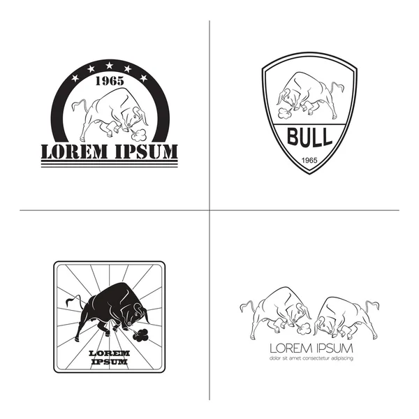 Logotipo de touro e modelos de emblemas — Vetor de Stock