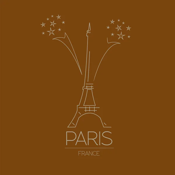 Monumentos mundiales. París. En Francia. Torre Eiffel. Plantilla gráfica . — Vector de stock