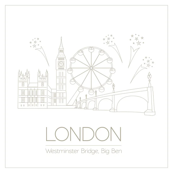 World landmarks. London. United Kingdom.Westminster Abbey, the B — Stock Vector