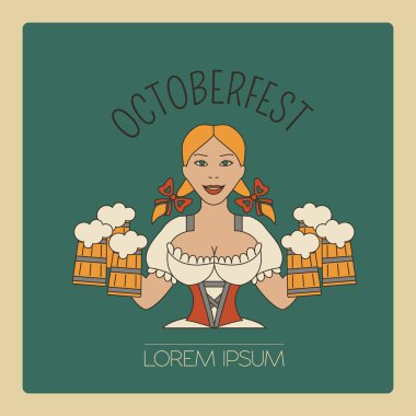 Bira Icon set. Logolar ve rozetleri şablon. Doğrusal tarzı. Octoberf