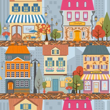 Great city map creator.Seamless pattern map. Houses, infrastruct