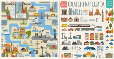 Great city map creator.Seamless pattern map