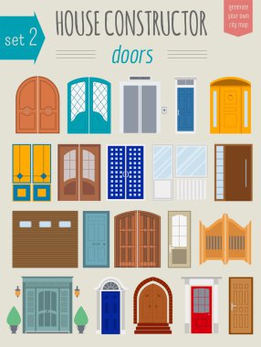 Big set City generator. House constructor. Doors. Make your perf