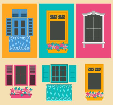 Big set City generator. House constructor. Windows. Make your pe