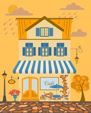 Big set City generator. House constructor. House, cafe, restaura