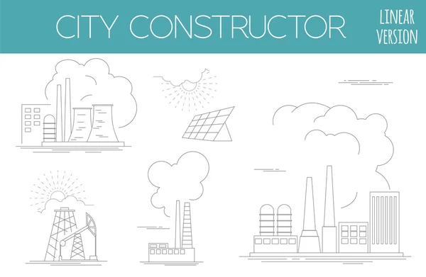 Grande criador de mapas da cidade. Construtor de casas. Infra-estruturas industriais —  Vetores de Stock