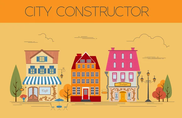 Great city map creator. Colour version. House constructor. House — Stock Vector