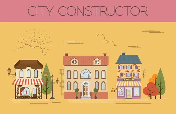 Great city map creator. Colour version. House constructor. House — Stok Vektör